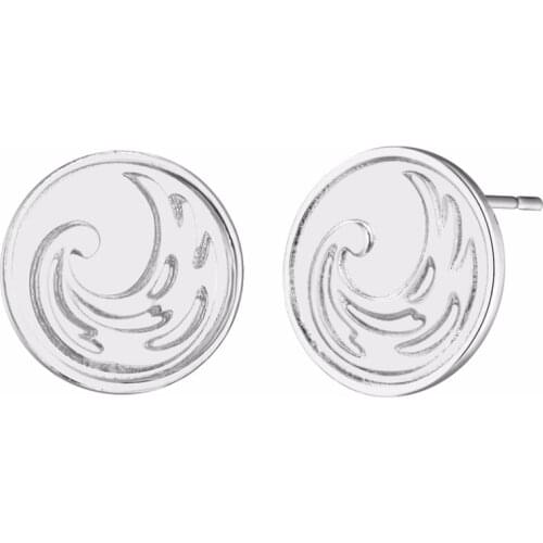 Kinitial Boho Beach Wave Stud Earrings For Women Fashion Geometric Round Earring Ocean Natural Art Jewelry Pendients Gifts