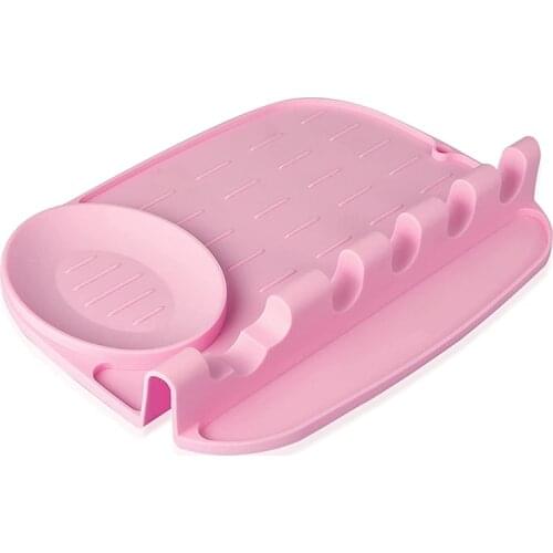 Silicone Spoon Rest for Kitchen Counter,Cooking Utensil Holder Spoon Rest for Multiple Utensils,Grill Spoon Holder
