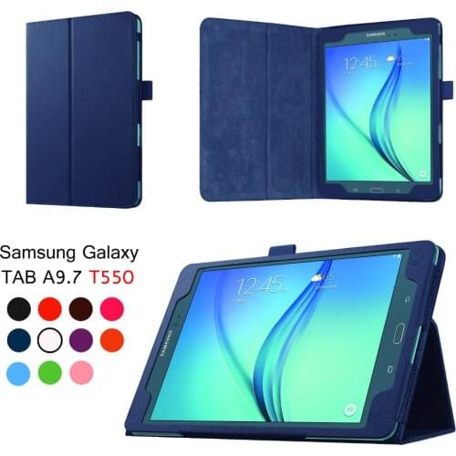For Samsung Galaxy Tab A 9.7 SM-T550 SM-T551 SM-T555 T550 Case 2 Folding Stand Flip PU Leather Cover Case+stylus