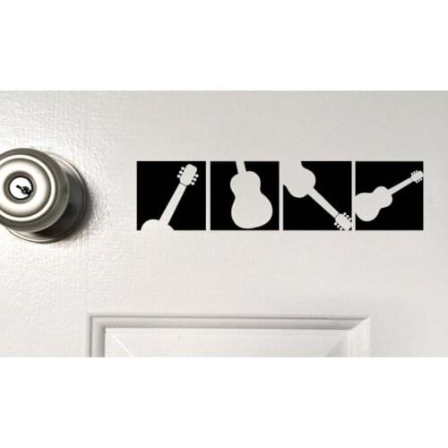 YOJA 20*4.8CM Fun Guitars Artwork Silhouette Music Door Decal Graphical Decoration Wall Sticker A40564