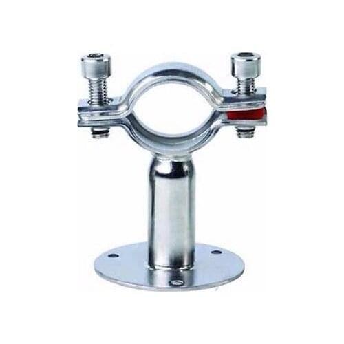 25mm Stainless Steel Pipe Clamp Clip Support bracket with base plate Pole Length 50mm