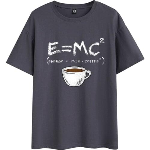 Energy=milk+coffee Harajuku Prints Women T-Shirt Fashion Casual Tshirt Simplicity Tee Clothes Oversized Loose Summer Men T-Shirt