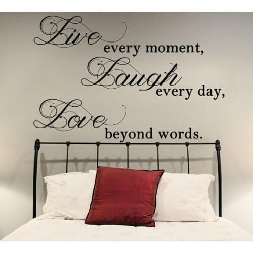 Live Laugh Love Wall Sticker Vinyl Quotes Home Decal Bedroom Decor Creative Removable Wall Decal Art Sticker