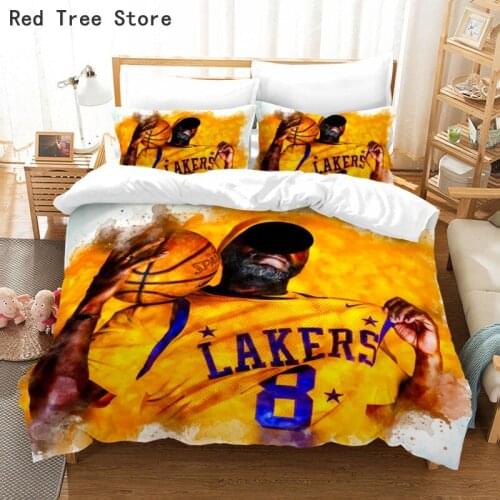 Basketball Star 3D Printed Bedding Set Kids Adult Duvet Cover Single Double Boy Character Beddings Microfiber King Queen Size