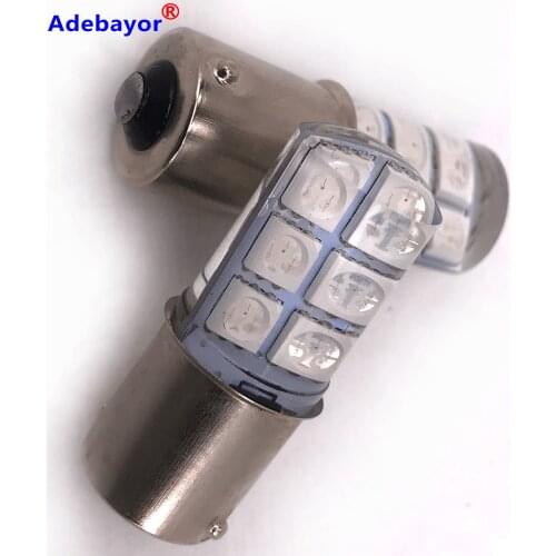 10PCS 1156 BA15S COB Led Car Light P21W 1156 5050 12 Smd Led Brake Stop Signal Light Bulb Crystal Lights 12V RGB 7coor adebayor