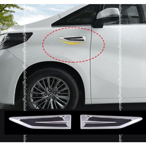 2pcs For Toyota Alphard 2016-2019 ABS Chrome Car Air Vent Hood Intake Fender Cover Trim Car Accessories