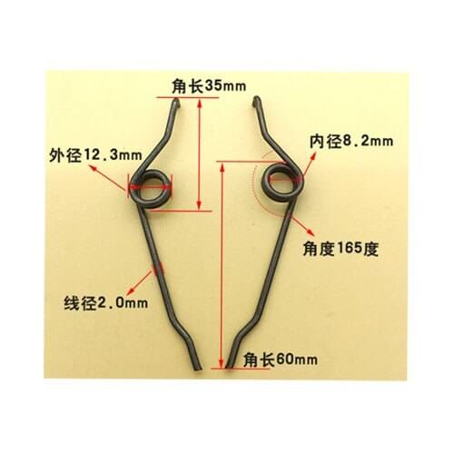4 pairs Wire diameter 2mm torsion spring Outer diameters 12.3mm Door lock springs Angular length 35/60mm Inner diameter 8.2mm