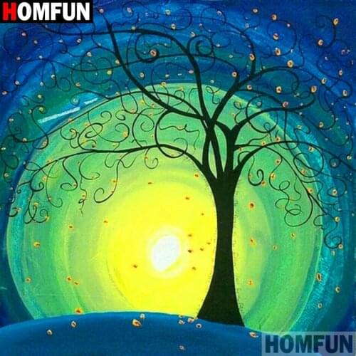HOMFUN Full Square/Round Drill 5D DIY Diamond Painting "Tree illustration" 3D Diamond Embroidery Cross Stitch Home Decor A20140