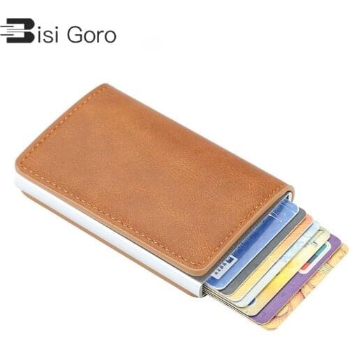BISI GORO Aluminum Box Credit Card Holder Pop-Up Clutch Card Case for Men and Women New Slim Mini Wallet Security RFID Holder