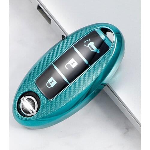 3 Buttons New Carbon Fiber TPU Car Key Case Cover For Nissan Tidda Livida X-Trail T31 T32 Qashqai March Juke Pathfinder Note GTR