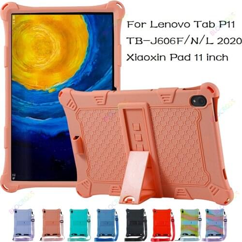 Stand Case for Lenovo Tab P11 TB-J606F J606N J606L Silicon Shockproof Cover for Lenovo P11 J606 Xiaoxi Pad 11" Protective Shell