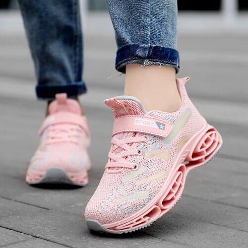 Kids Running Shoes Girls Anti-slip Shock-absorbing Running Shoes for Girls Outdoor Sport Trainers Shoes Children Walking Shoes
