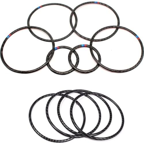 For BMW X5 X6 F15 F16 2014 2015 2016 2017 2018 Car Real Carbon Fiber Door Audio Speaker Ring Sticker Loudspeaker Cover