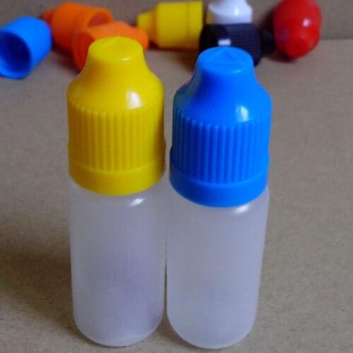 100pcs Empty Liquid Needle Bottle 10ml Plastic Dropper Bottles with Childproof Caps E Liquid Soft PE Bottles