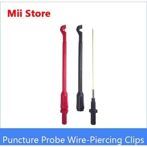 Heavy Duty Puncture Probe Wire-Piercing Test Clips Automotive Test Lead Kit Auto Car Repairing 2PCS Multimeter Tool