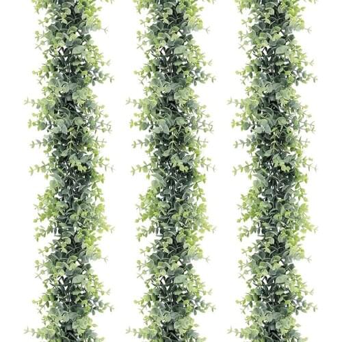 Artificial Garland, Artificial Vines Faux Eucalyptus Greenery Garland Wedding Backdrop Arch Wall Decor, 6 Feet