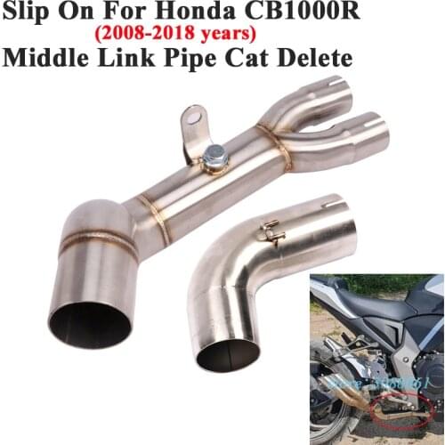Catalyst Delete Slip On For Honda CB1000R 2008 - 2018 Motorcycle Exhaust Escape Modified Middle Link Pipe Eliminator Enhanced