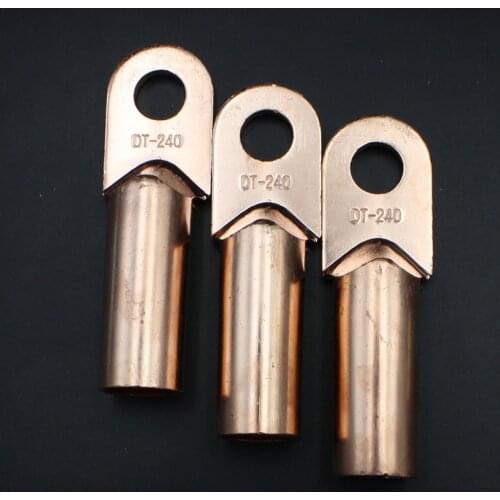 1piece DT-240 240mm2 Cable Lug Terminal Connector Copper Tone for 17mm Dia Bolt Electric power fittings Factory standard B type