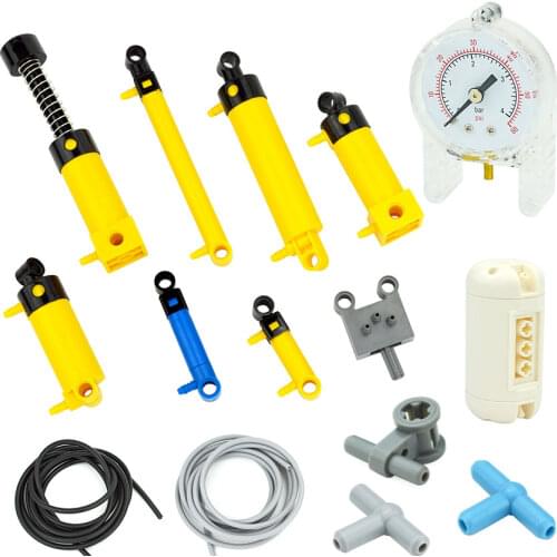 MOC Bricks Technical Parts Pneumatic Pump Small (6L) V2 with Reinforced Cylinder 47225 19478 4697 Compatible With 8800 Blocks