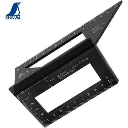 Japan Shinwa 62112 multi purpose angle ruler 45 ° 90 ° cross line ruler woodworking angle ruler