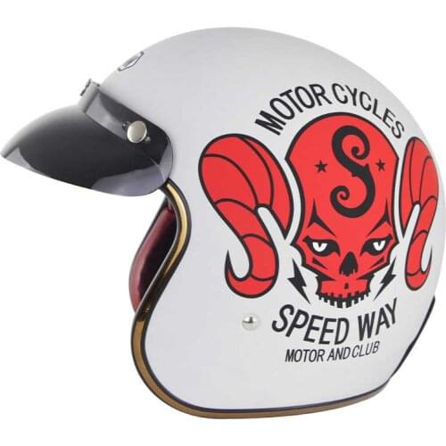 Motobaby New Motorcycle Open Face 3/4 Helmet Personalized Unisex Vespa Vintage Retro Scooter For Chopper Bike Half Helmet