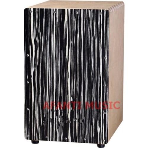 Afanti Music Black cane Wood / Birch Wood / Natural Cajon Drum (KHG-195)