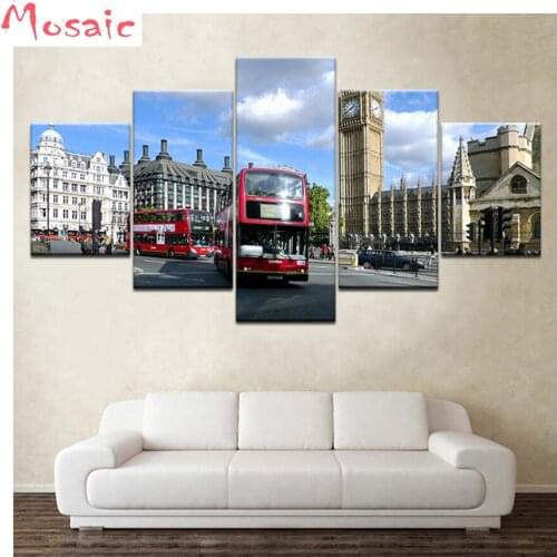 Multi-pictures Street bus cityscape diy Diamond Painting Cross Stitch 5D Diamond Embroidery mosaic Landscape Full Square Drill