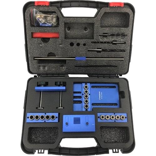 08400 Log Tenon Hole Punch Combo / Triple Punch Locator Drill Guide Kit Locator Dowelling Jig Set Woodworking Joinery 5 Holes