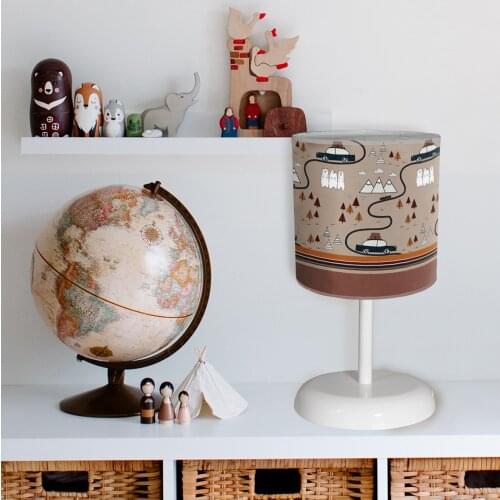 Children Room Night light Table Top Lamps football soccer ball astroturf sports orange red star red lampshade