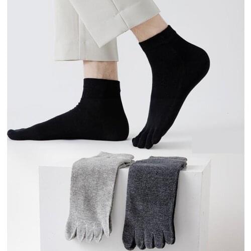 Five Finger Socks Mens Spring And Autumn Pure Cotton Middle Tube Split Toe Socks Anti Odor Sweat Absorbing Socks Comfortable