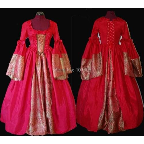 New Arrival!Long Sleeve Victorian dresses 1860s Civil War Colonial Georgian Renaissance Gothic Historical regency dress HL-439