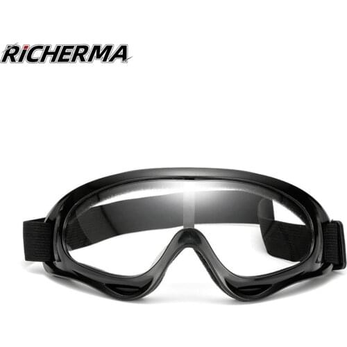 Transparent Lenses Motorcycle Glasses Anti UV Eye Protective Ski Goggles Dustproof Windproof Motocross Glasses Bicycle Biker
