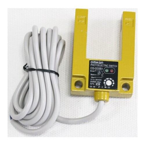Genuine E3S-GS30P4 Groove photoelectric switch DC three-wire PNP normally close DC6-36V Aluminum shell