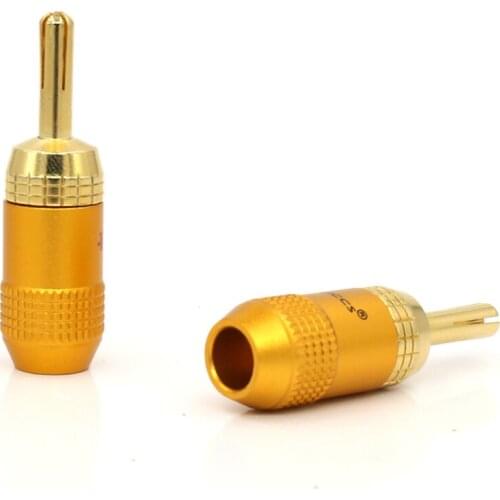 8PCS Gold Plated Speaker banana Plug connector audio banana plug For Speaker cable