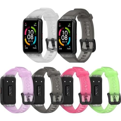 Transparent Silicone Waterproof Strap Band For Huawei Honor Band 6