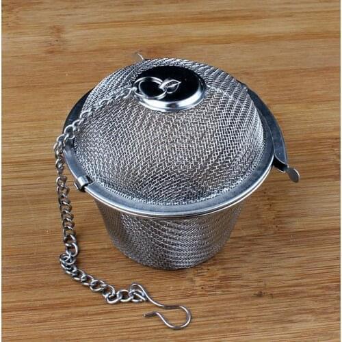 Quevinal by dhl or ems 200pcs Stainless Mesh Ball Reusable Strainer Herbal Locking Tea Filter Infuser Spice