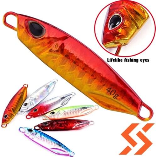 Sougayilang Fishing Lures Metal Jig Jigging Spoon 10g 30g 40g Shore Casting Jig Drag Cast Lead Sea Bass Artificial Baits Tackle