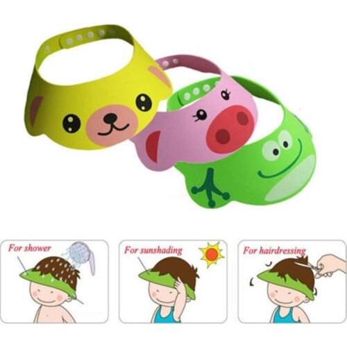 2019 Newborn Baby Kids Boys Girls Shampoo Cap Adjustable Soft Baby Bath Visor Multi-Color Kids Baby Shower Cap