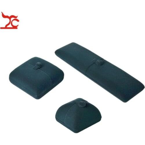 Dark Green Velvet Jewelry Package Box Double Open Buckle Lid Couple Ring Pendant Case Pear Necklace Earring Storage Gift Box