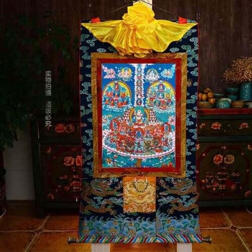 High grade Buddhism Thangka HOME WALL Decor ART Vajrasana Buddha Conversion Thang-ga painting Wholesale Buddhist supply large