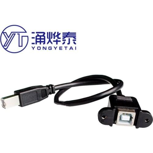 YYT USB printer port B type extension cable with screw hole can be fixed USB square port extension cable male to female