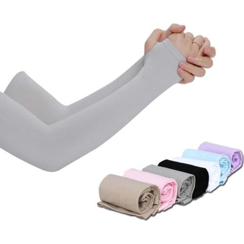 1 Pair Arm Sleeves Summer Sun UV Protection Ice Cool Cycling Running Fishing Climbing Driving Arm Cover Warmers for Men Women