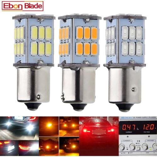 2Pcs S25 1156 BA15S P21W LED Car Light Truck Brake Revere Turn Signal Bulb Amber White Red Lamp 12v 24v lampada Auto Accessorie