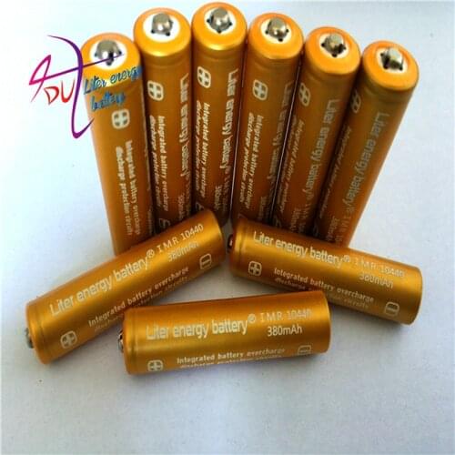 4pcs Liter energy battery 3.7V 380mAh 10440 Li-ion Rechargeable Battery AAA Battery forLED Flashlights Headlamps Laptop Batterie