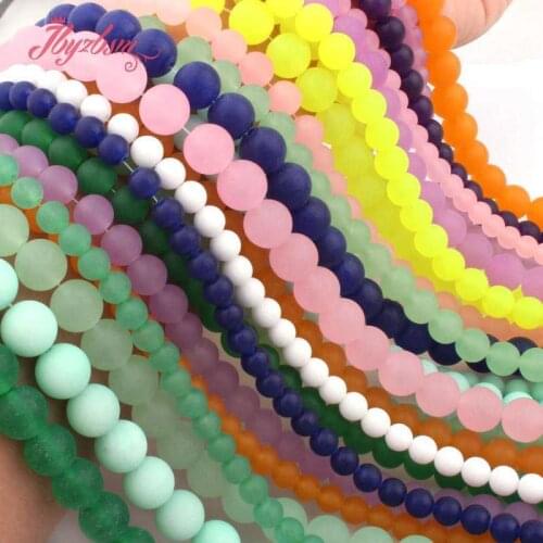 6,8,10mm Round Beads Frost Matte Jades Stone Beads Sapcer Beads for DIY Women Necklace Bracelats Accessories Jewelry Making 15"