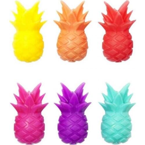 6PCS Cute Silicone Red Wine Cup Mark Wine Glass Charm Pineapple Wine Glass Marker Drink Glass Tag Bar Kitchen Accessories Beer