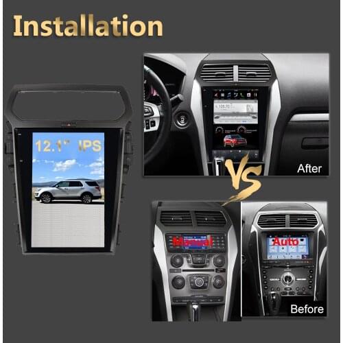 Android 9 Vertical Tesla Screen 12.1 Inch IPS Car Multimedia Player DSP GPS Navigation Stereo Radio for 2013-2019 Ford Explorer