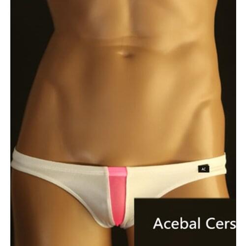 Acebal Cers 2017 bikini transparent nylon mens briefs sexy shorts, gay solid crotch mens underwear bikini sexy underwear XXL