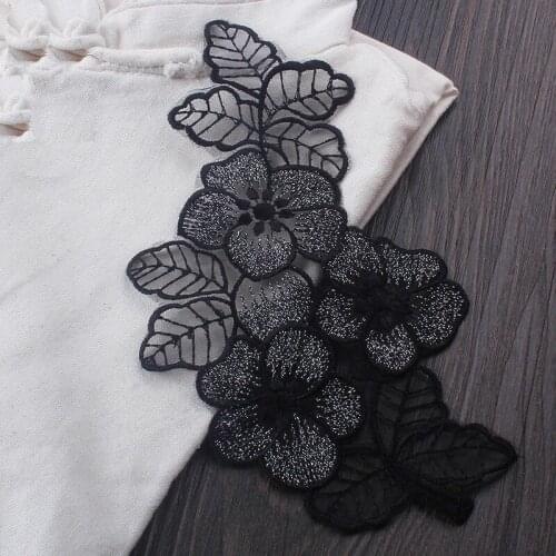 Flower mesh lace applique patches vintage embroidered badge fabric patch Fashion clothing decoration accessories patch