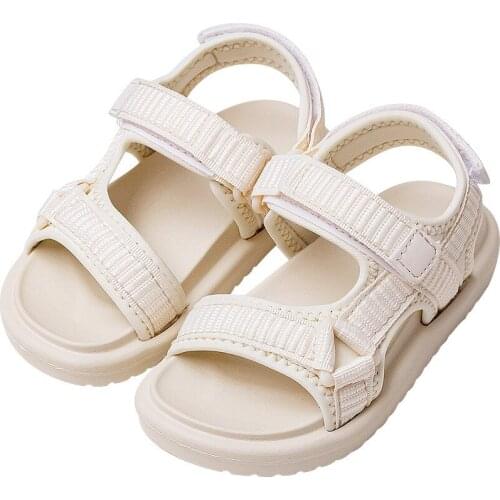 New Arrival Children Shoes for 2021 Summer Solid Soft Soled Boys and Girls Breathable Sandal Hook and Loop Fasterens Kid Shoes